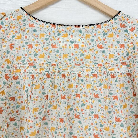 The Great Flounce Top Women M Whip Stitch Floral Ruffle Sleeve Cottage Boho $295 - Picture 8 of 16